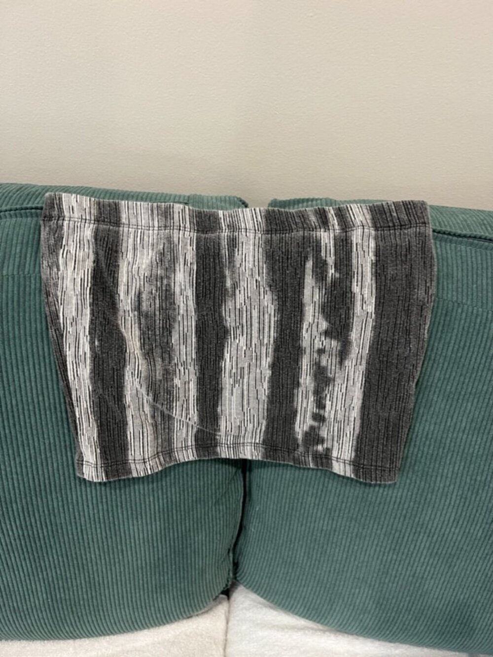 Korean Streetwear Acid Wash Striped Ribbed Knit Tube Top